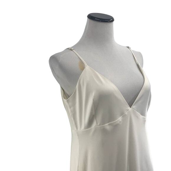 ModCloth Embrace Elegance Satin Ivory Cowl Back Maxi Dress - Picture 5 of 11